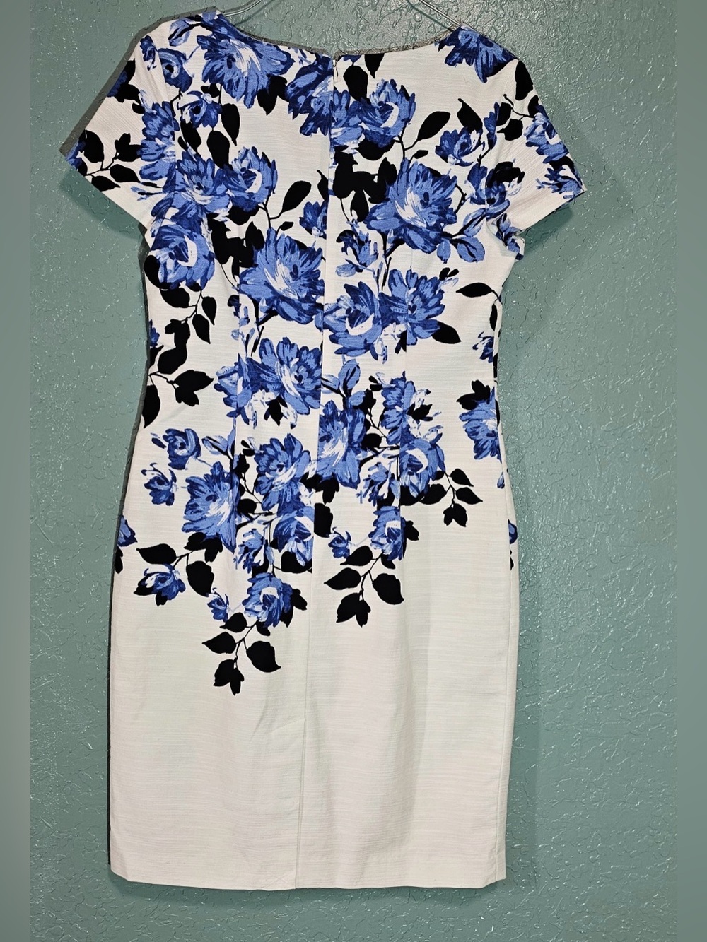 Talbots Floral Sheath Dress Blue Black Ivory Size 6 NWT - Picture 4 of 10